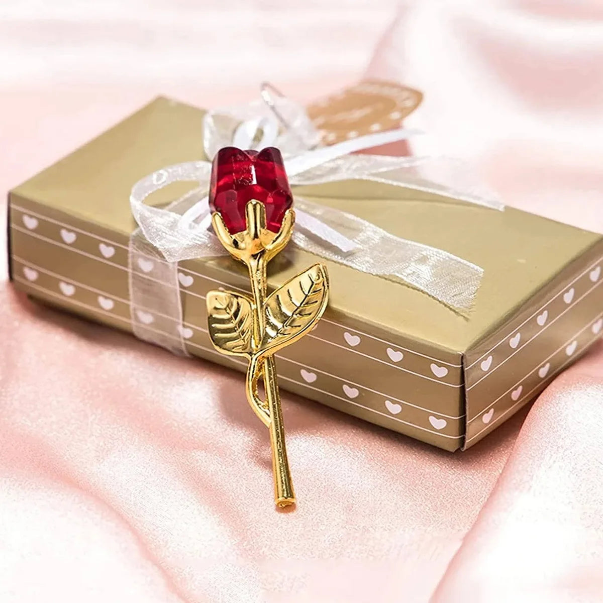 Zeitlose Eleganz: Mini Kristall Glasrose 9cm – Perfektes Geschenk & Deko