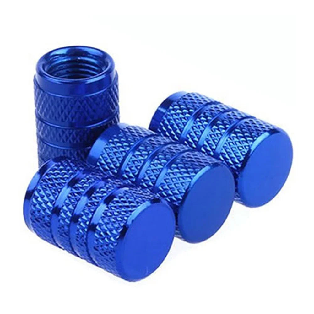 4er Set Aluminium Ventilkappen Rändelung Stil für Auto Reifen Ventile