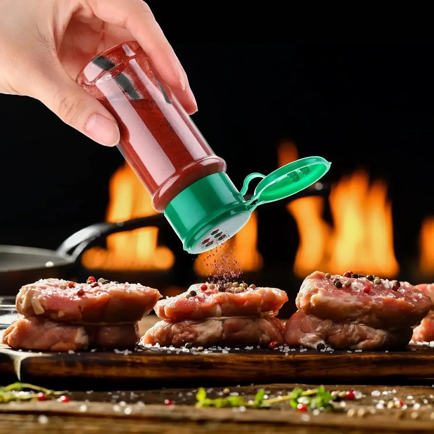 Tragbare Kunststoff Gewürzstreuer Flaschen für Salz Pfeffer Zucker BBQ