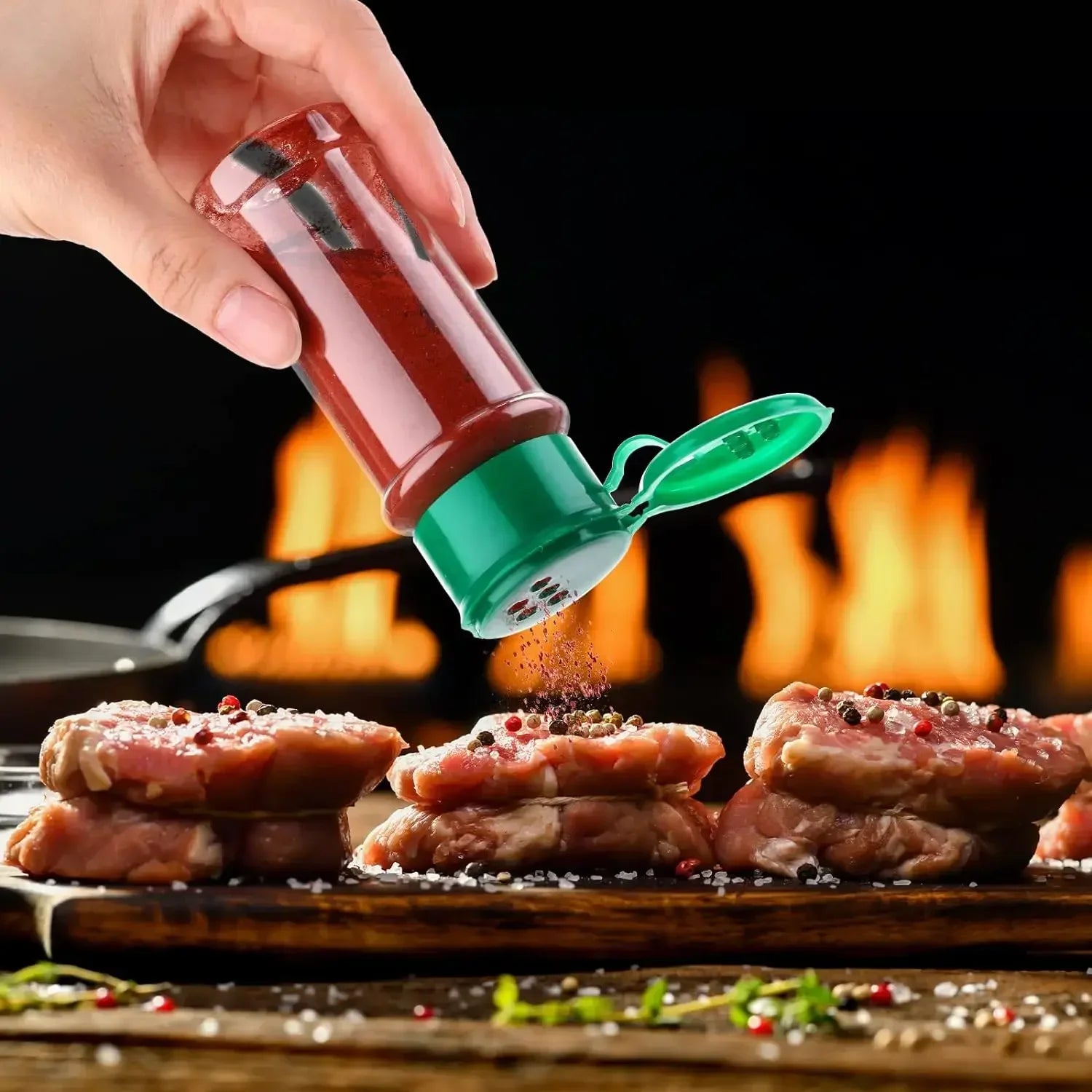 Tragbare Kunststoff Gewürzstreuer Flaschen für Salz Pfeffer Zucker BBQ