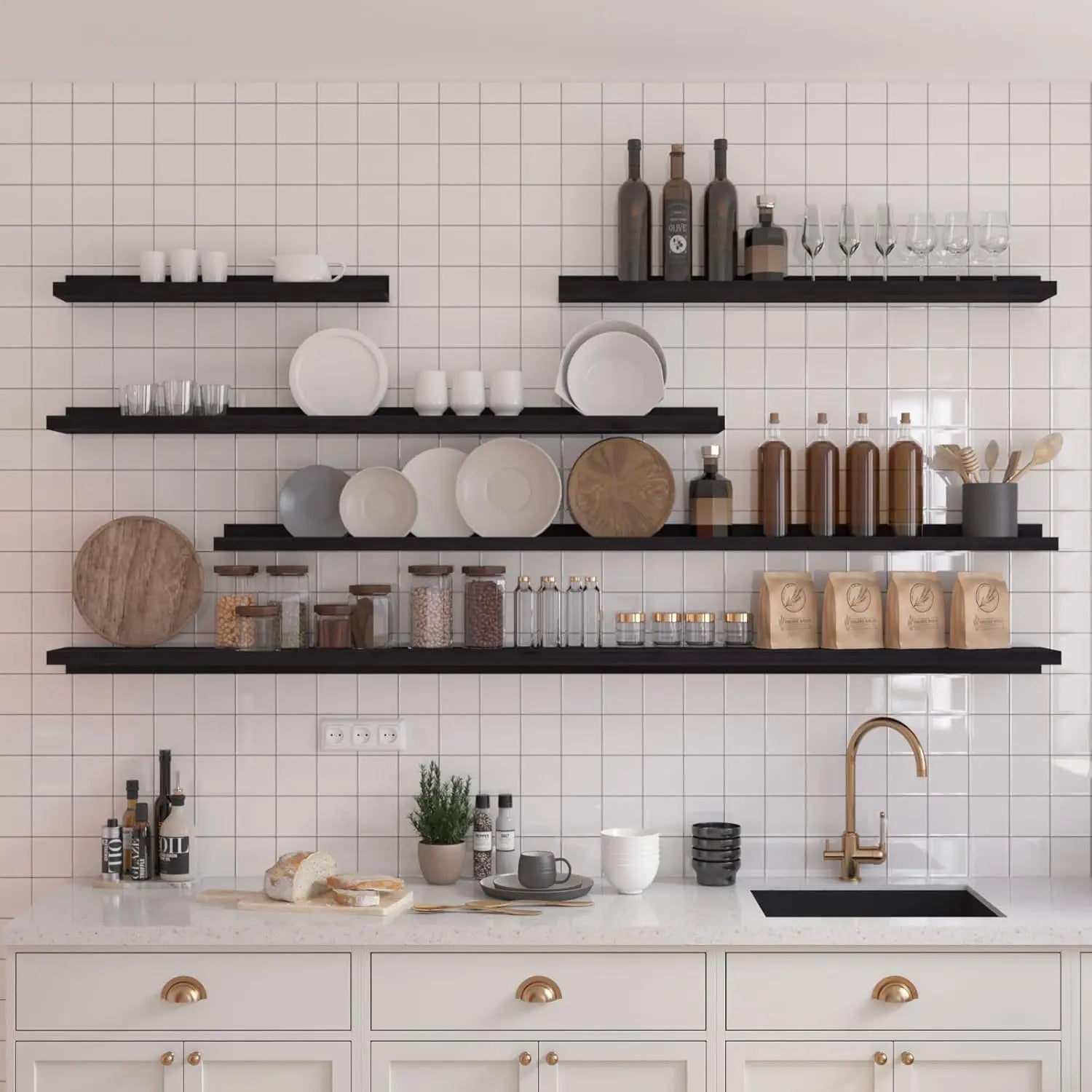 Platzsparendes Wandregal aus Aluminiumlegierung für Wohnzimmer und Bad