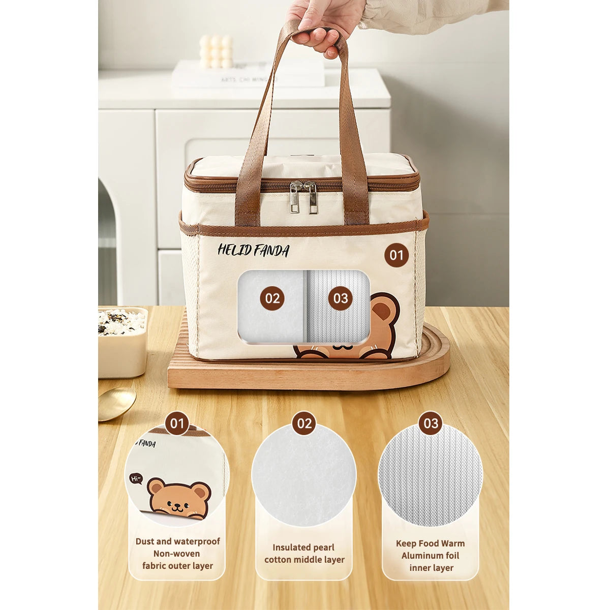 Tragbare Isolier-Kühltasche groß, wasserdicht - Lunch, Picknick, Camping