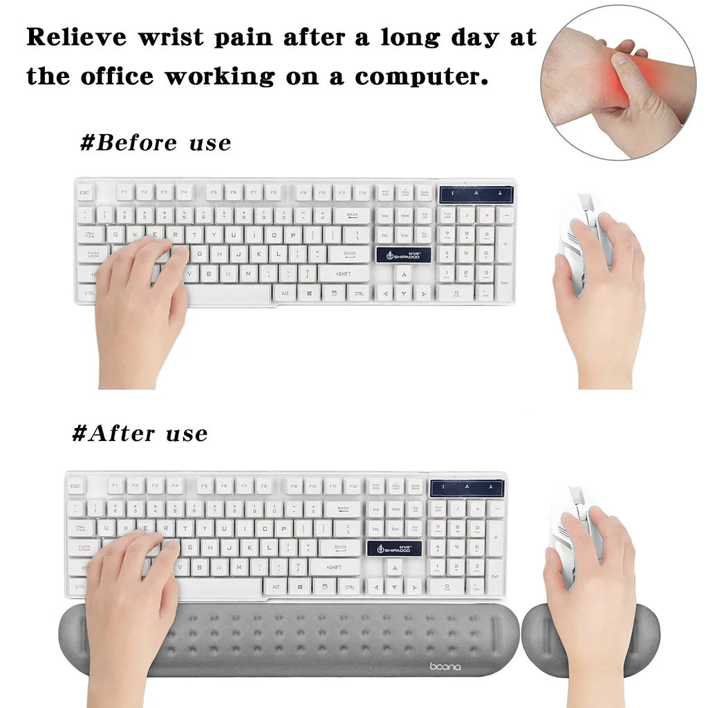 Handgelenkstütze aus Memory-Schaum mit Massagelöchern für Tastatur und Maus