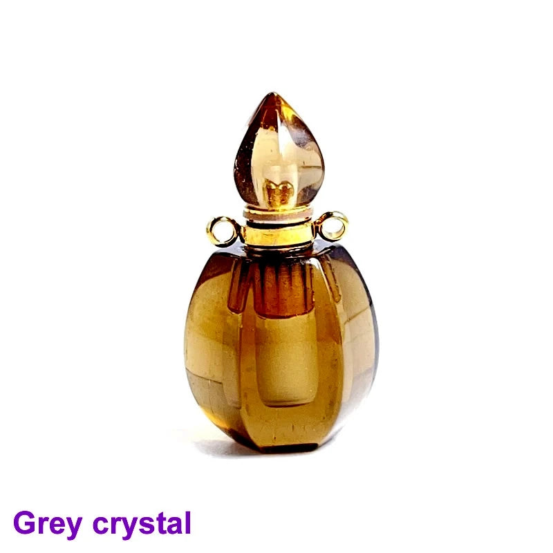 Unregelmäßige Naturstein Parfümflasche Anhänger – Amethyst Tigerauge Öl Diffusor