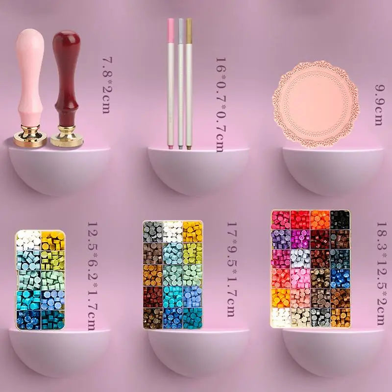 Dekoratives Wachs Siegel Stempel Set zum Basteln