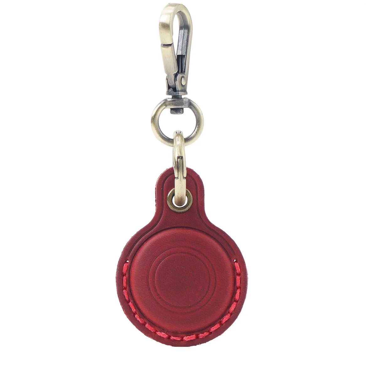 Strukturierter Rindsleder Schlüsselanhänger mit Airtag Etui und Karabiner