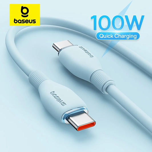 100W USB-C Schnellladekabel Datenkabel für Handy Laptop Tablet Konsole TPE