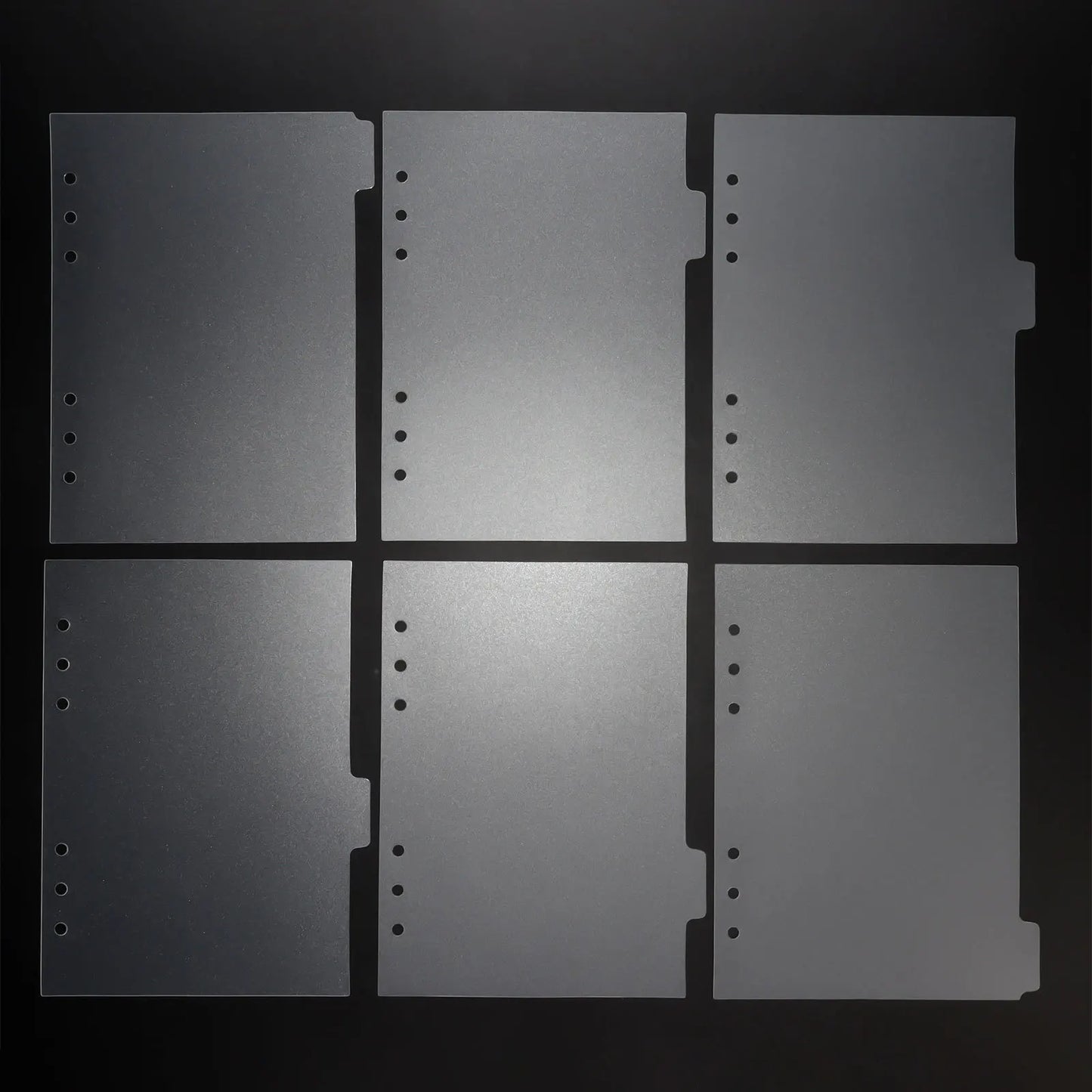 Transparenter Papier Indexteiler mit 6 Löchern für Binder und Planer