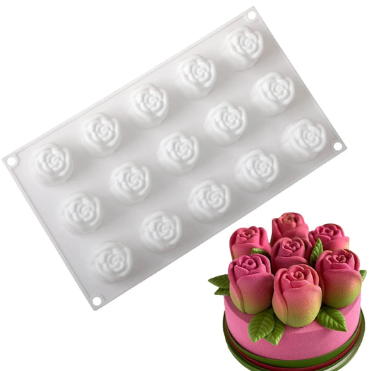 Silikon Kuchenform Rose Bud Vortex Design für Mousse und Dessert