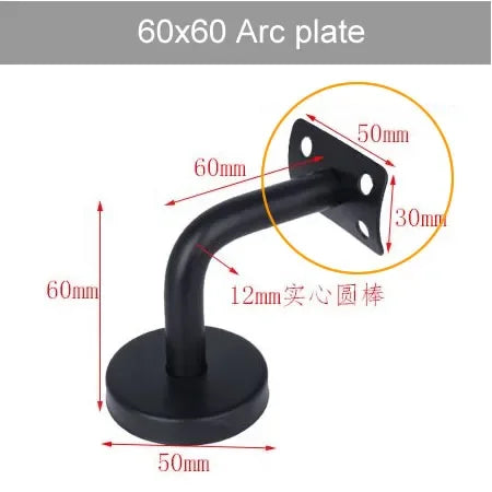 Schwarz weiße Edelstahl Treppen Handlauf Halterung für Wandmontage