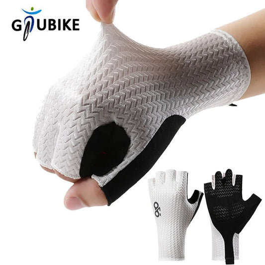 Atmungsaktive Sommer Halbfinger Fahrradhandschuhe mit Anti-Rutsch Pads