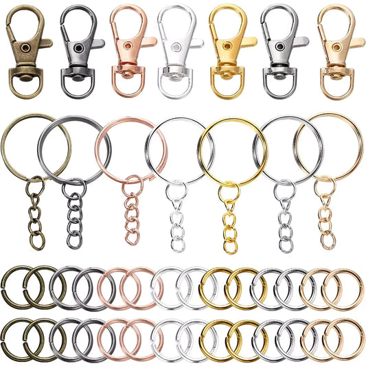 70-teiliges Set drehbare Karabinerhaken Schlüsselringe DIY Schmuck Zubehör