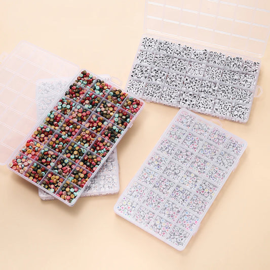 1400 Acryl Buchstabenperlen A-Z 7mm DIY Schmuckherstellung Zubehör