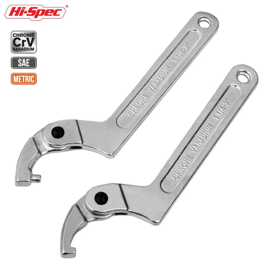 Verstellbarer Schraubenschlüssel mit Hakenschlüssel und rundem Kopf aus Stahl