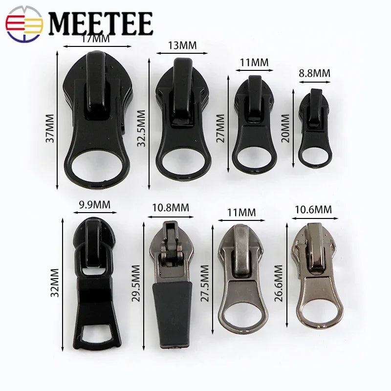 20x Metall Reißverschlussschieber Set #3 #5 #8 #10 wasserdicht Nylon-Zipper DIY