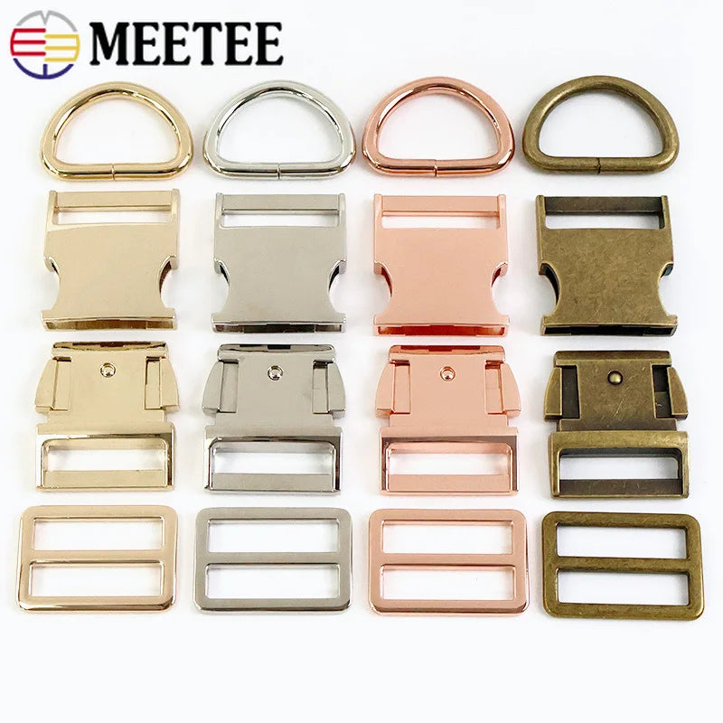 2 4 Sets Metall D-Ring Tri-Glide Slider Schnallen für Rucksack Gürtel