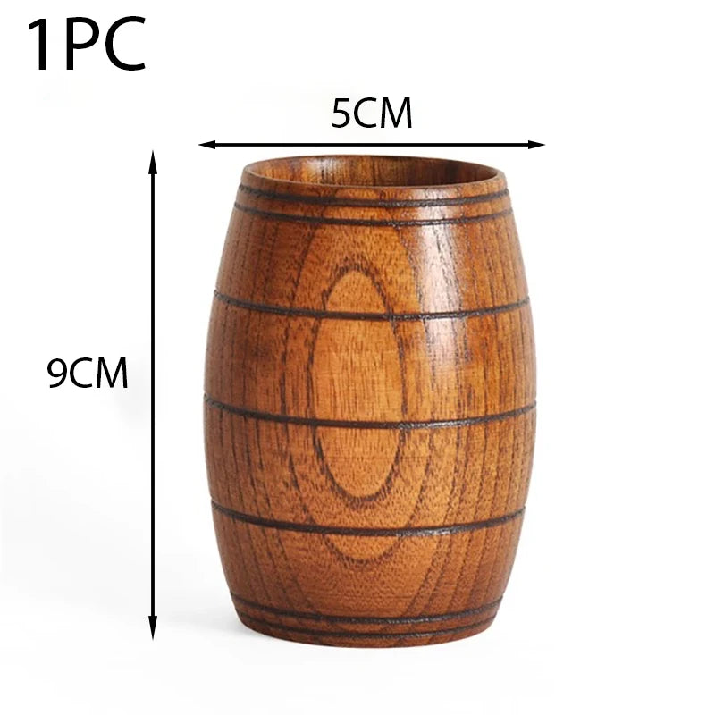 Handgefertigter großer Holzbecher aus Fichtenholz für Getränke Küche Bar