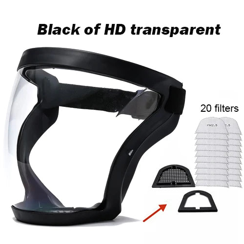 Transparenter Vollgesichtsschutz Wiederverwendbar Staubdicht Antibeschlag