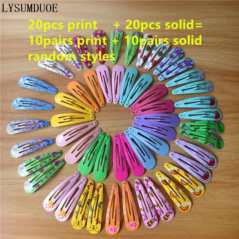 40 bunte Haarspangen für Mädchen – Süße Cartoon BB Clips