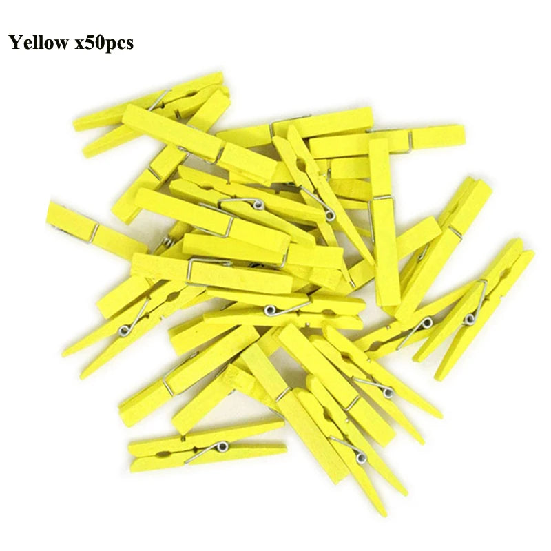 Mini 25mm Holzclips für Fotos & Deko – 50 oder 100 Stück Natur/Mix