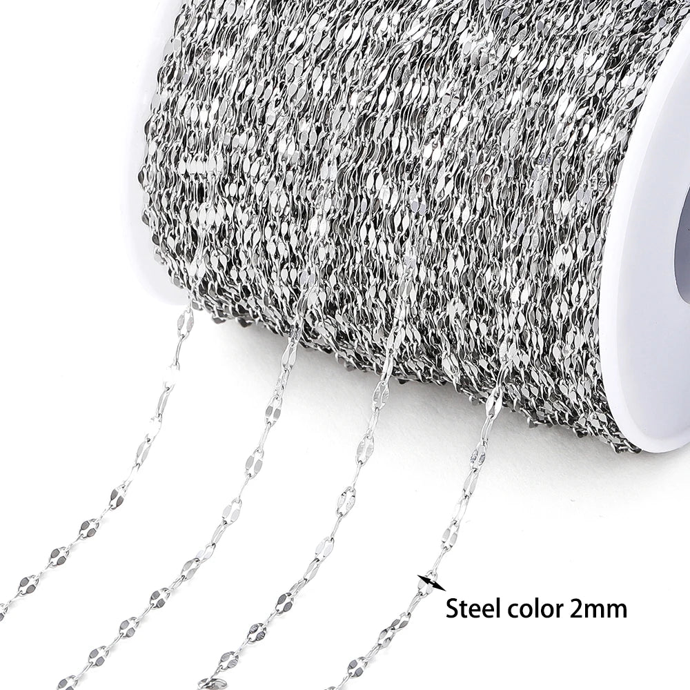 Langlebige Edelstahlkette goldfarben mit Perlen für DIY Schmuck