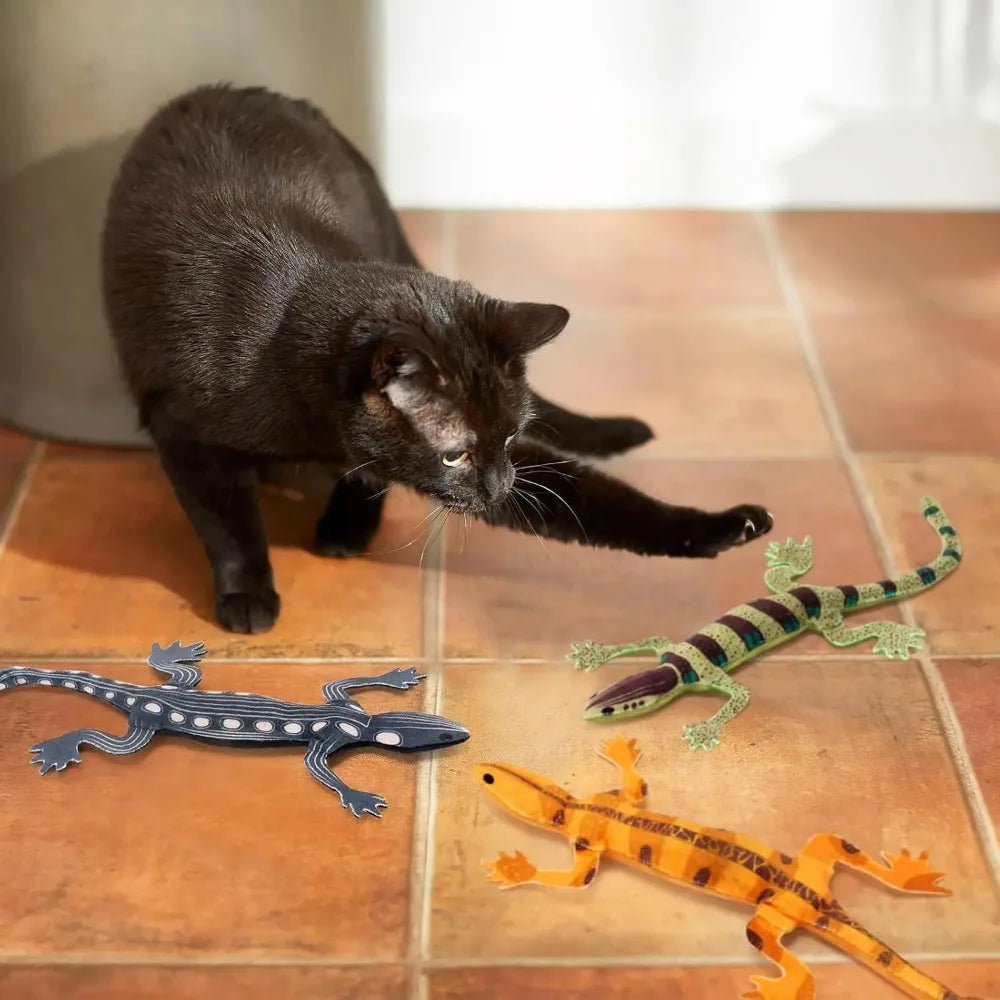 Bissfestes Eidechsen Spielzeug für Katzen – Interaktiv, Kaubar - Zahnreinigung