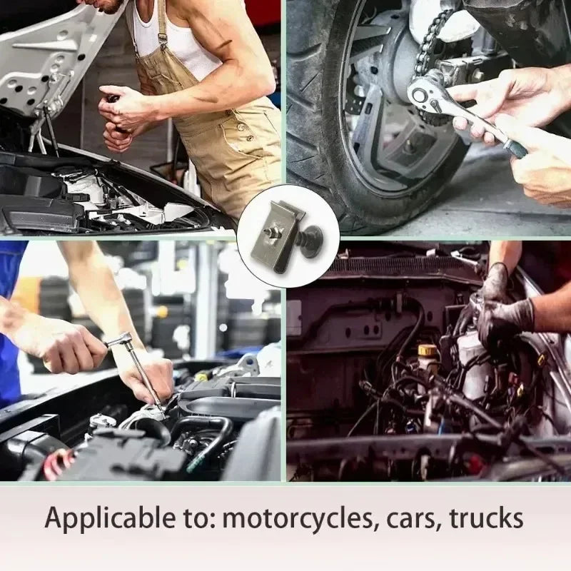 Robuster U-förmiger Auto-Befestigungsclip mit Schraube, Armeegrün, 10er Set