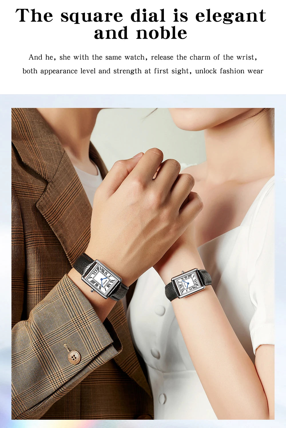 Elegante Herren Quarzuhr mit Lederband und römischem Zifferblatt