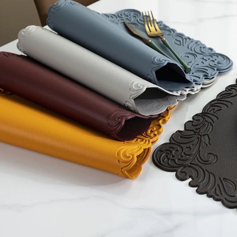 Elegante PU Kunstleder Tischsets für Innen und Außenbereiche