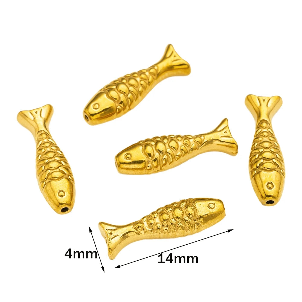 Edelstahl Golden Fish Spacer Perlen 5er Set für Schmuckherstellung