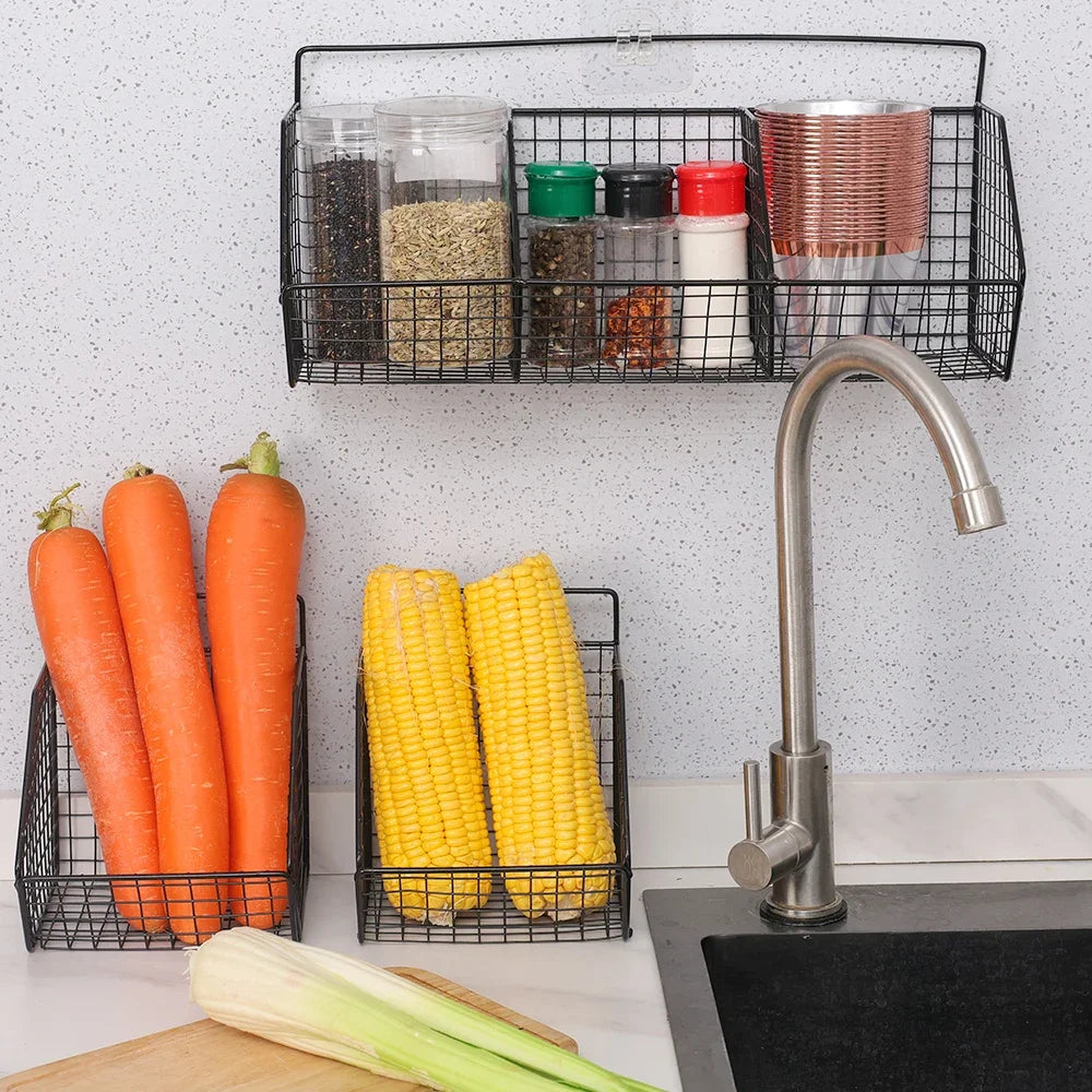 Küchen Wandlagerung Rack für Gemüse Obst Zwiebel Knoblauch Gewürze