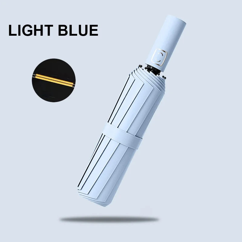 Großer 24-Knochen Automatikschirm UV-Schutz faltbar Regenschirm Erwachsen