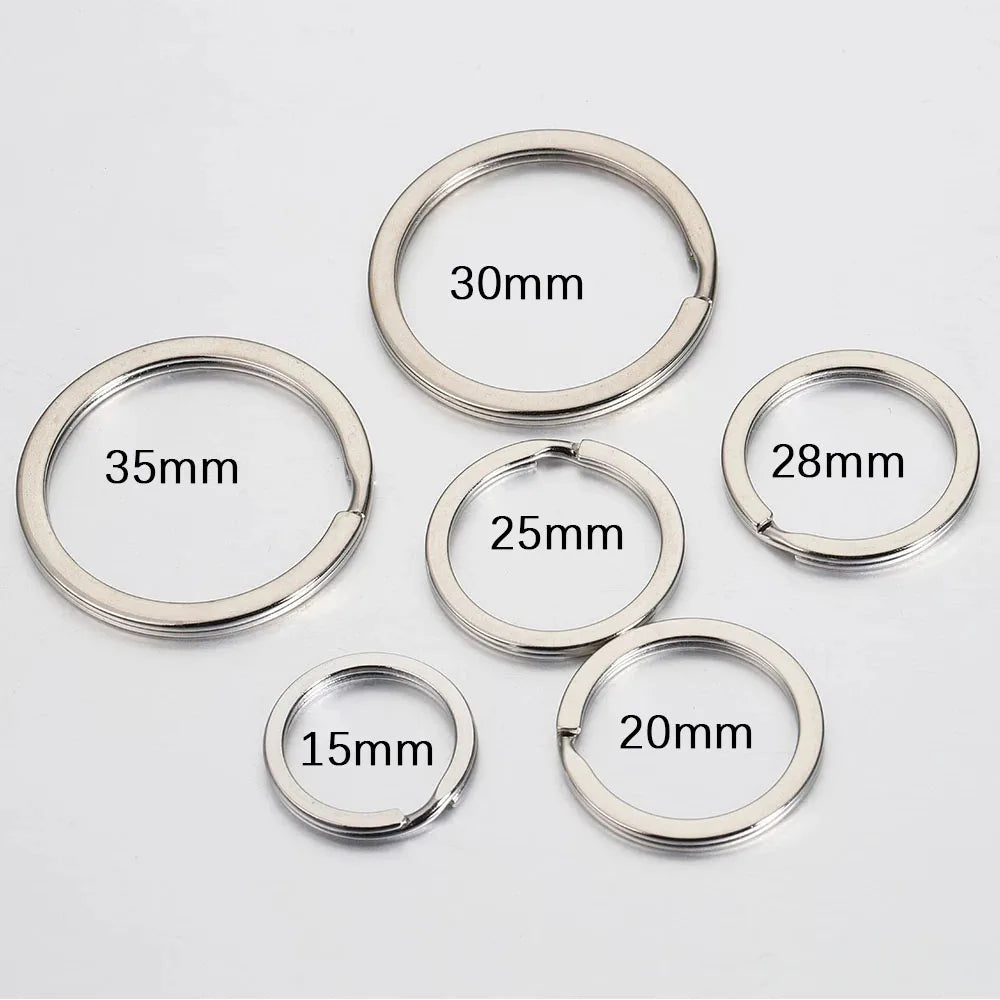 20-teilig Edelstahl Schlüsselanhänger Rund mit geteilten Ringen für DIY