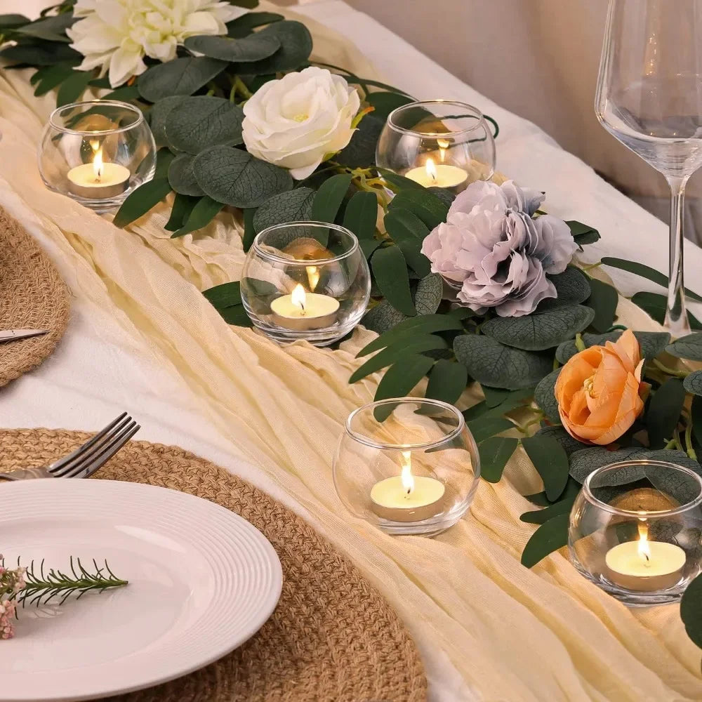 6 oder 12 Stück Glas-Teelichthalter winddichte Kerzenhalter-Yabubest - Home & More