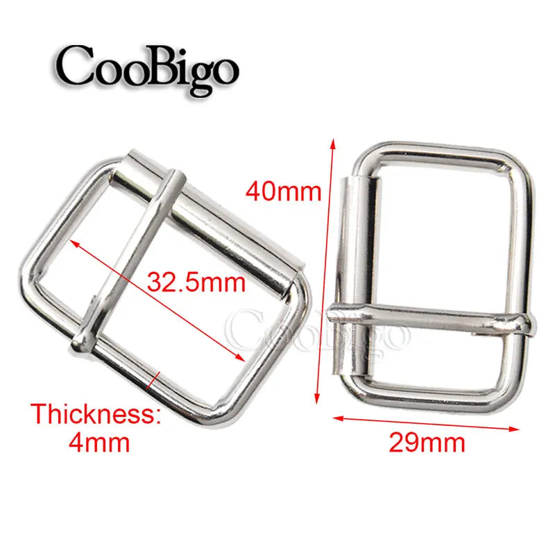 5 Metall Roller Pin Schnallen Set für Gürtel Hundehalsband Leder DIY