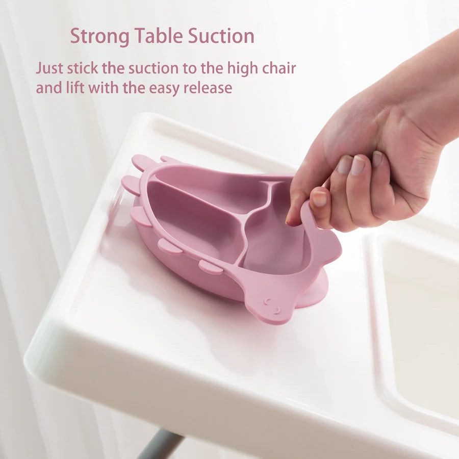 Silikon Dinosaurier Kinder Geschirr Saugplatten BPA frei Baby Teller