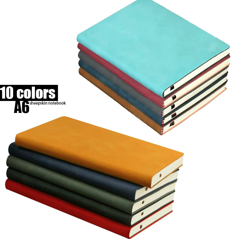 A6 Notizbuch Business Leder Optik Liniert 160 Seiten Notizen Journal