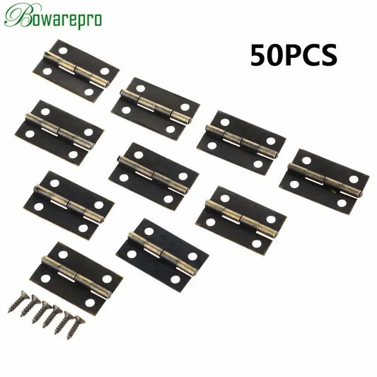50er Set Antike Möbel-Schaniere Bronze für Holzboxen und Schränke