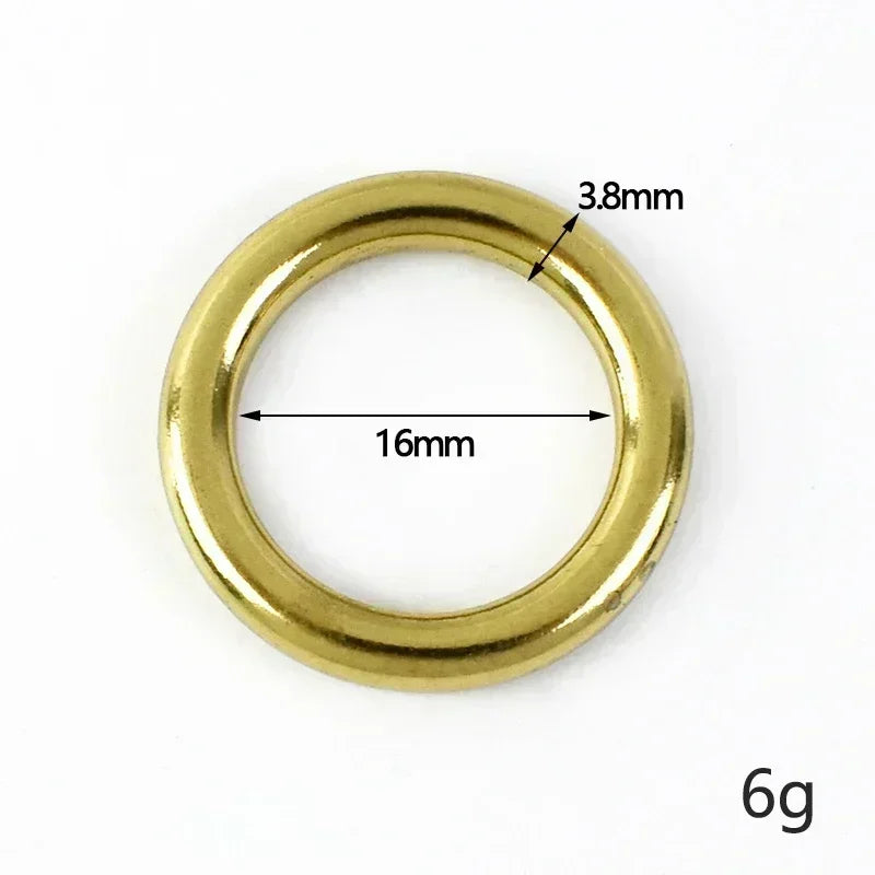 Massiver Messing O-Ring Schnalle 8-51mm für Hundeleine Gurtband 2/5/10 Stk.