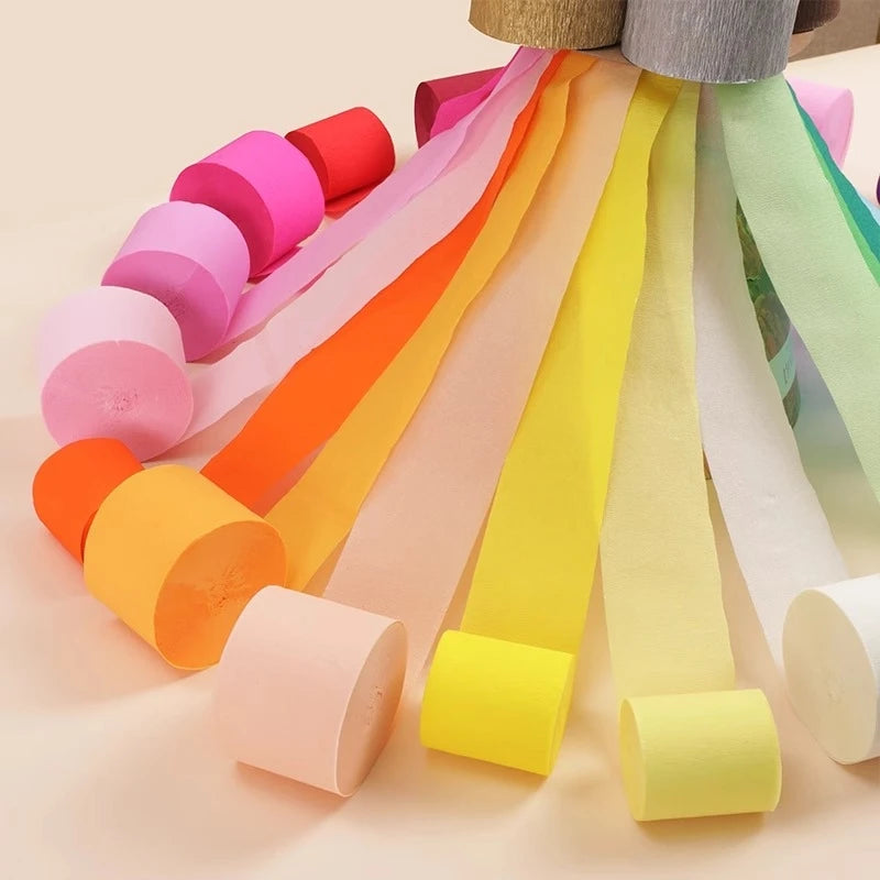 25m Crêpe Papier Streamer 4.5cm für DIY Deko und Blumen Basteln