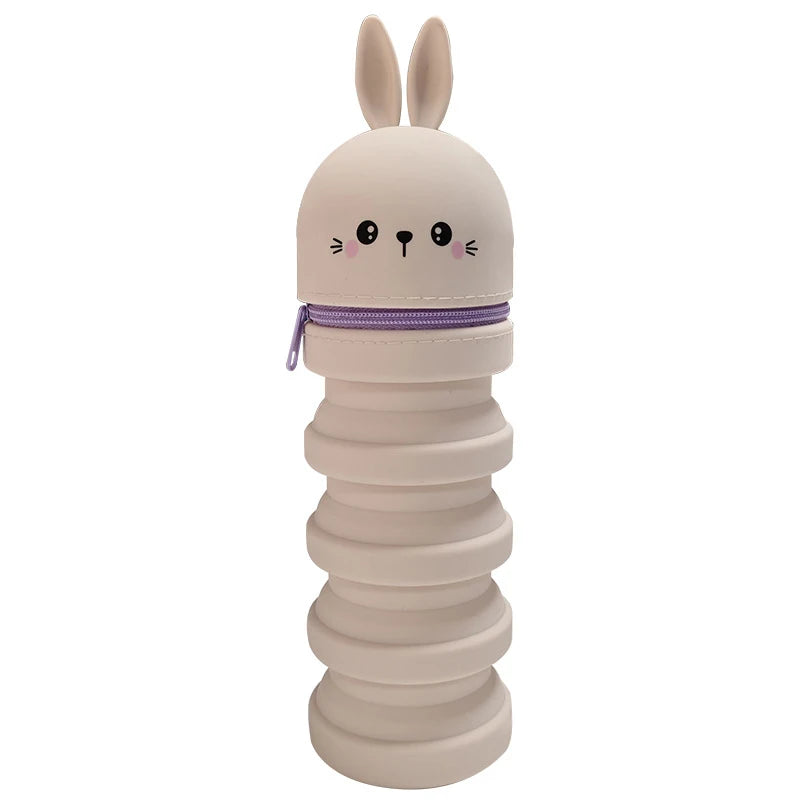 Kreatives Cartoon Panda Silikon Federmäppchen, faltbar mit Reißverschluss