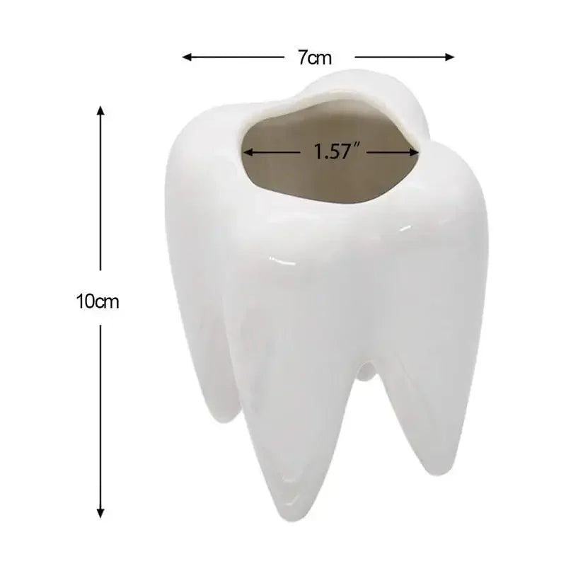 Charmante Dekoration: Einzigartiger Zahn-Blumentopf für Ihre Pflanzen