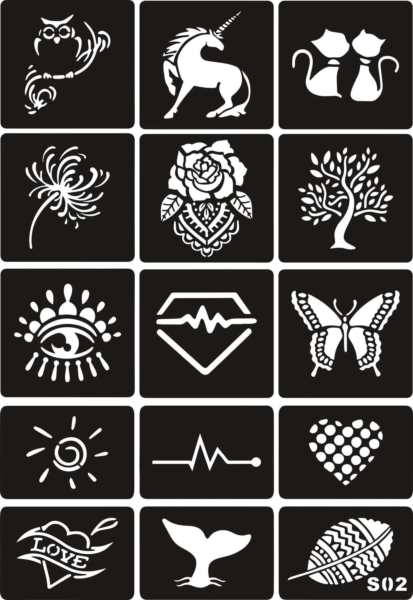 Henna Tattoo Schablone mit indischem Motiv fuer Gesichts und Koerperkunst