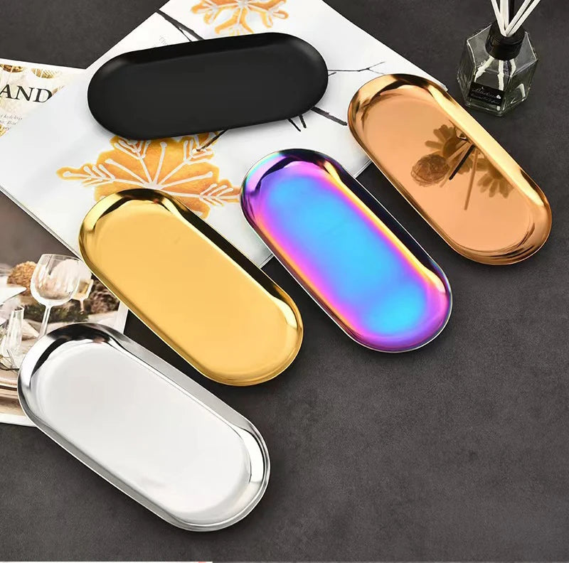 Edelstahl Tablett für Kosmetik und Schmuck – Modern & Praktisch-Yabubest - Home & More