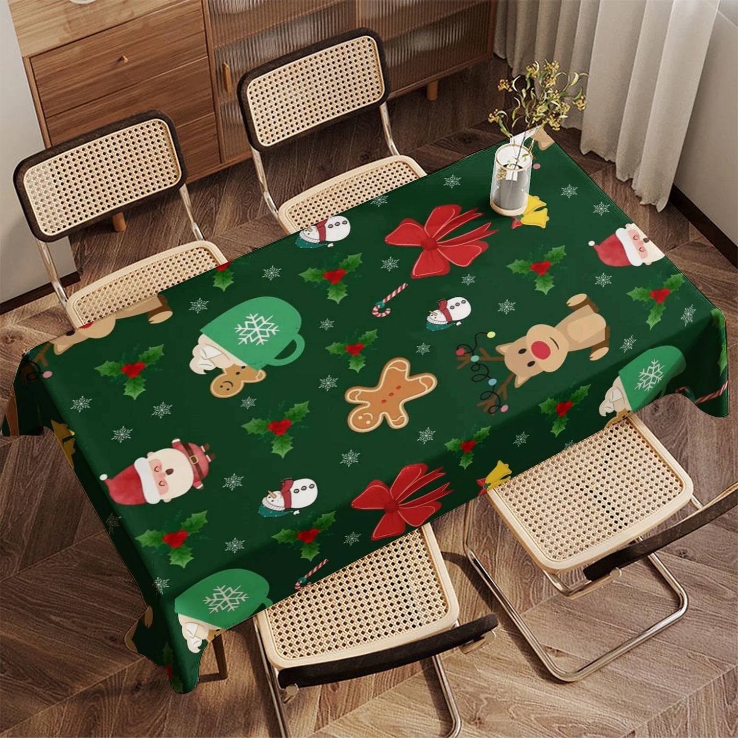 Festliche rechteckige Weihnachtstischdecke für Zuhause und Feiern