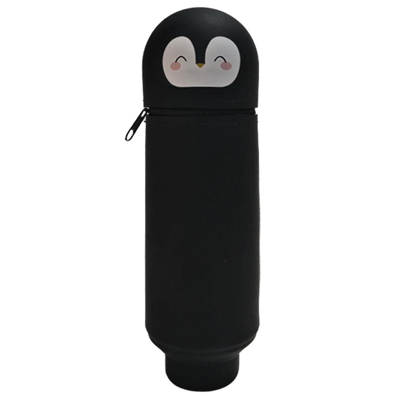 Kreatives Cartoon Panda Silikon Federmäppchen, faltbar mit Reißverschluss