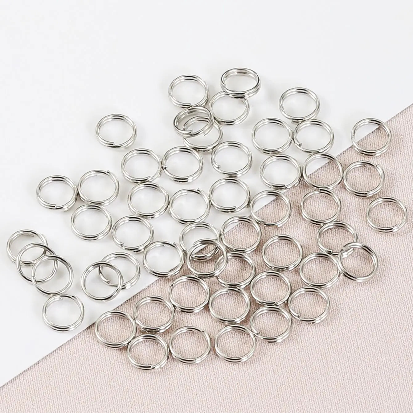 Metall Schlüsselring Set – Robuste Rhodinierte Eisenlegierung Split Ringe