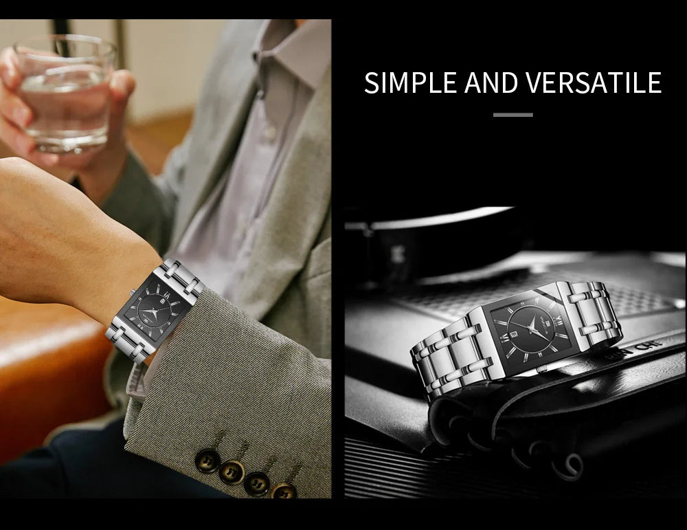 Luxuriöse Herren Armbanduhr Edelstahl Blau Wasserdicht 3BAR