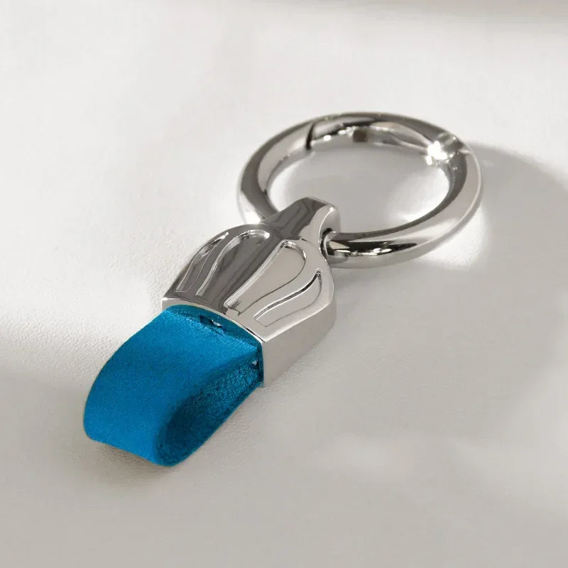 Leder Schlüsselbund Multicolor mit Metallring für Männer und Frauen