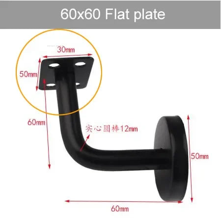 Schwarz weiße Edelstahl Treppen Handlauf Halterung für Wandmontage